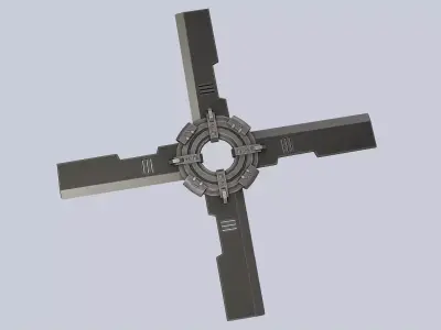 Scifi shuriken Low-poly 3D model