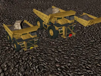 Truck Mining Camion minero mina cat Komatsu 3D model