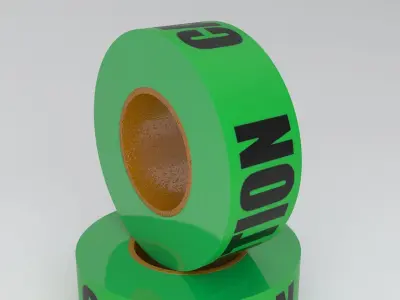 Caution Tape Green 3D model