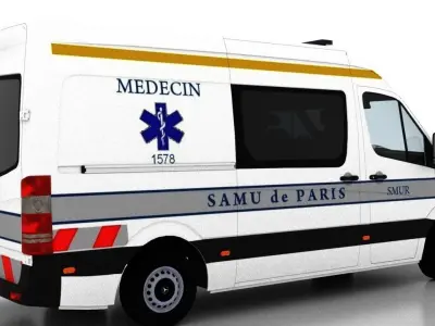 Mercedes Benz Sprinter L2H2 2009 France Ambulance 3D model