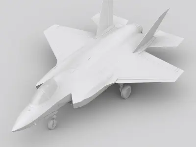 5th gen aircrafts  Low-poly 3D model