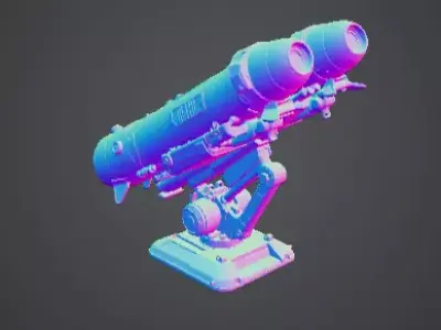 futuristic rocket launcher 3d model 3D model