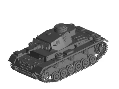 Military Tank Panzer III 3D model