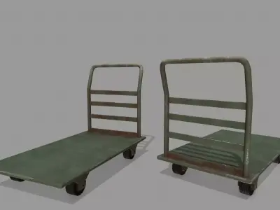 Trolley metal dolly cart Low-poly 3D model