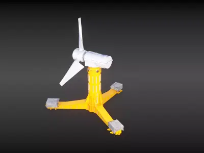 Tidal Power Turbine 3D model