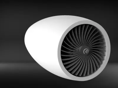 Turbofan engine 3D model