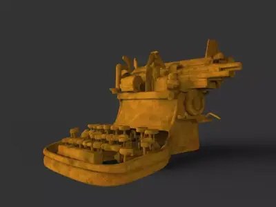 Old Retro Typewriter 3D print model