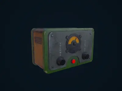 Stylized Radio Low-poly 3D model