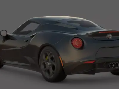 2018 Alfa Romeo 4C Competizione 3D Model Carbon Fiber  Low-poly 3D model
