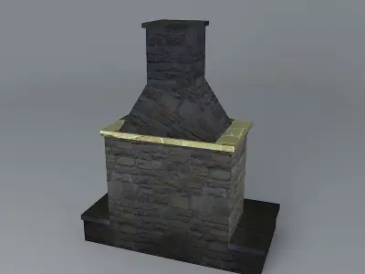Compact Size Fireplace Free 3D model