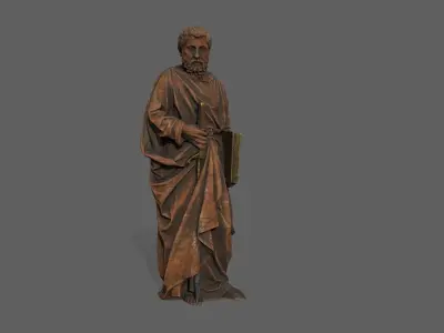 Old Man Statue Low-poly 3D model