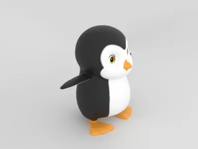 Baby Penguin 3D Model - Rigged for Animation Low-poly 3D model