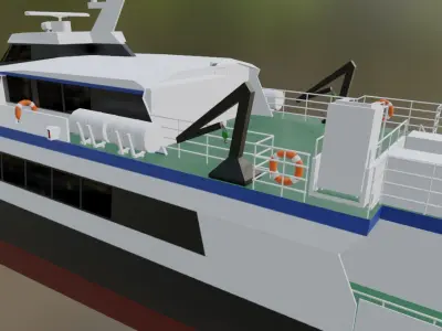 Norwegian Passenger Catamaran MS Ofoten Low-poly 3D model
