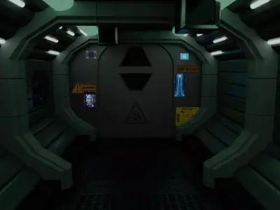 Sci-Fi Airlock Corridor Low-poly 3D model