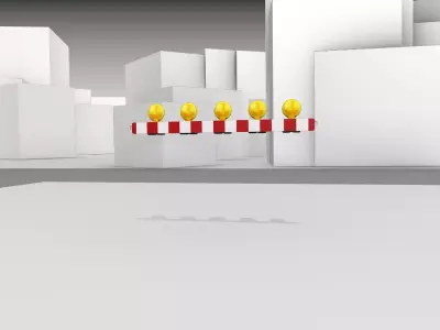 Construction Barrier 4 with warning lights 600-32 100x1600mm Low-poly 3D model