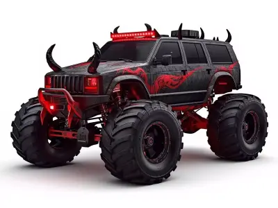 Possessed Demon Monster Truck 3D Model Low-poly 3D model