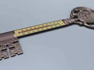 Antique Room Thermometer 3D model