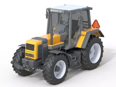 Renault 160-94 4WD Agricultural Tractor Low-poly 3D model