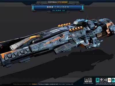 SR - Starships PACK Low-poly 3D model
