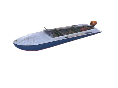 Old Motorboat Low-poly PBR Low-poly 3D model