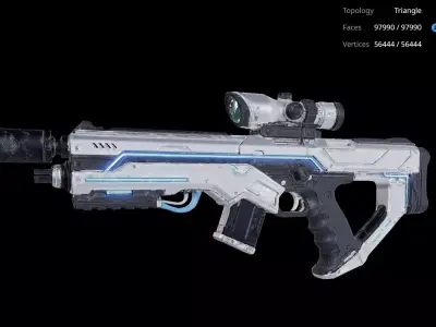 Sci Fi Rifle 3D model purchase
