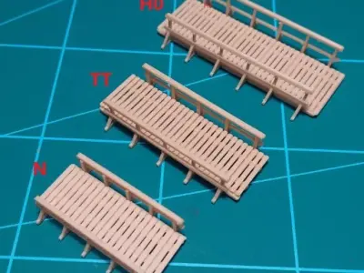 Small wooden bridge 1-160 FDM 3D print model
