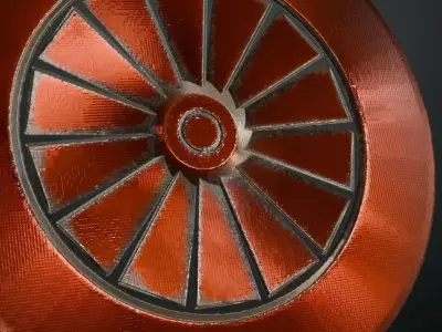 Industrial Turbine Fan Metal PBR Seamless Texture