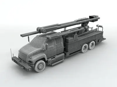 Service Utility Truck 3 Axle 3D model