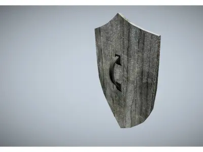 medieval wooden shield Free low-poly 3D model