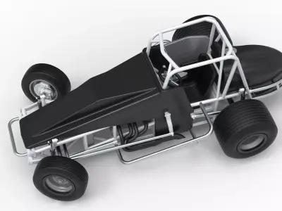 Vintage Dirt Silver Crown Car while turning Scale 1 to 25 3D print model