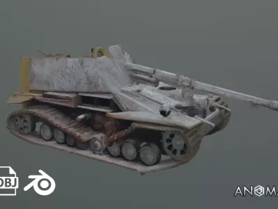 tank destroyer wreck 3D model