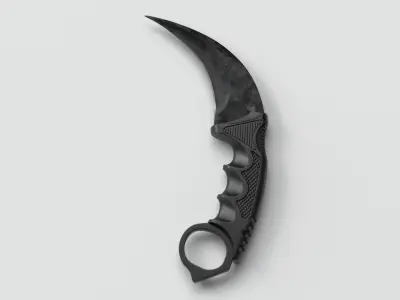 Tactical Knife Low-poly 3D model 7