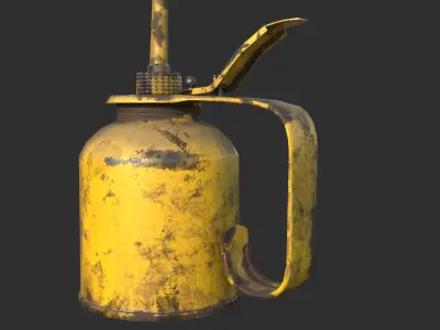 Vintage Oilcan Rusty PBR Game Ready Low-poly 3D model