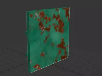 Rusty metal wall Low-poly 3D model