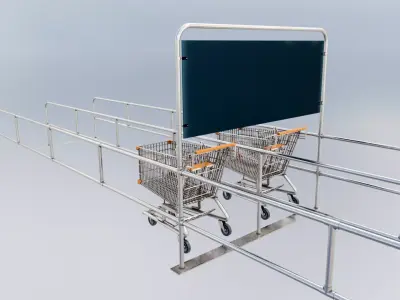 Shopping Trolley - Shopping Cart Low-poly 3D model