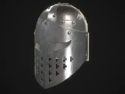 Knight Helmet 02 Low-poly 3D model