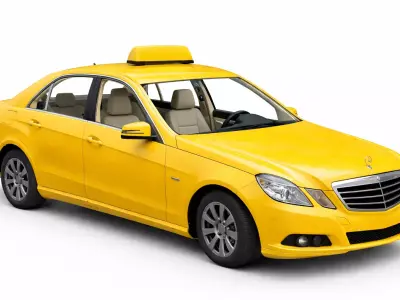 Mercedes E Class Taxi Sedan City Transport Vehicle Model 3D model