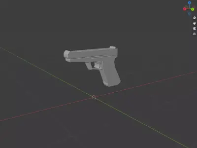 Low poly Glock gun Free 3D model purchase