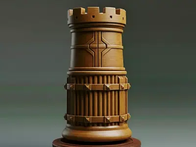 Medieval Mongolian Rook Chess Piece 3D print model