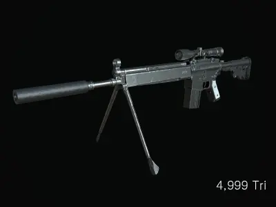 Rifle ar - Low-poly 3D model