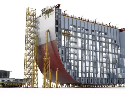 Container ship section 3D model