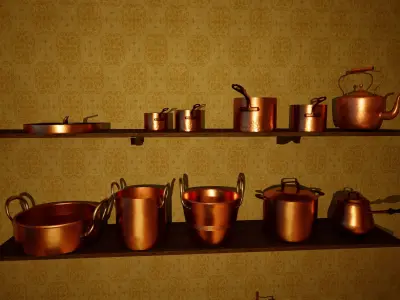 Victorian Kitchen Asset Pack Low-poly 3D model