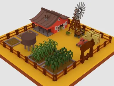 Farm Pack Free low-poly 3D model