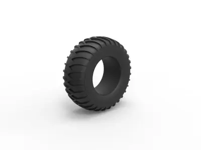 Tire for sand and snow 3 Scale 1 to 25 3D print model