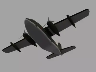 American Air Force Airlifter Fairchild C-123 Provider Low-poly 3D model