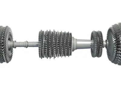 Aircraft Engine Turbine 3D model by 3D-Horse