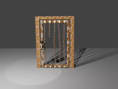 Abandoned rusty door Low-poly 3D model
