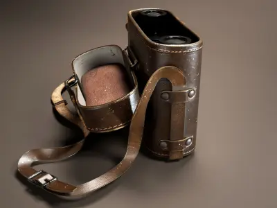 Binocular and Bag Low-poly 3D model