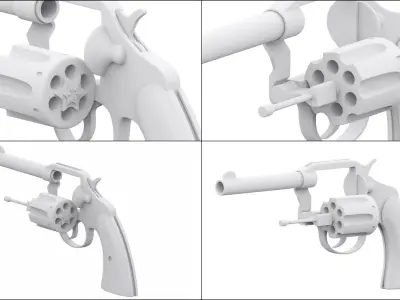 colt police gun Low-poly 3D model