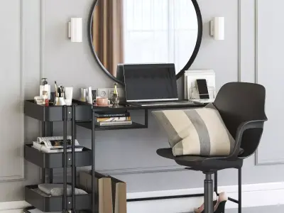 VITTSJO dressing table with ODGER chair 3D model